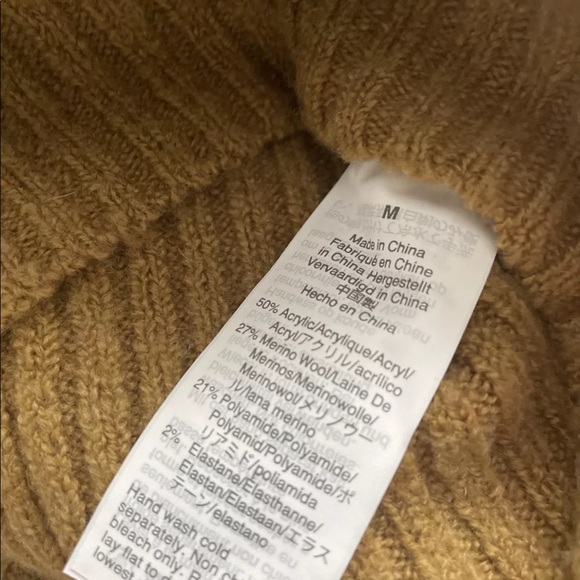 Madewell Emily Ribbed Knit Pullover Sweater Size Medium Color Moss Long Sleeve - Picture 6 of 9